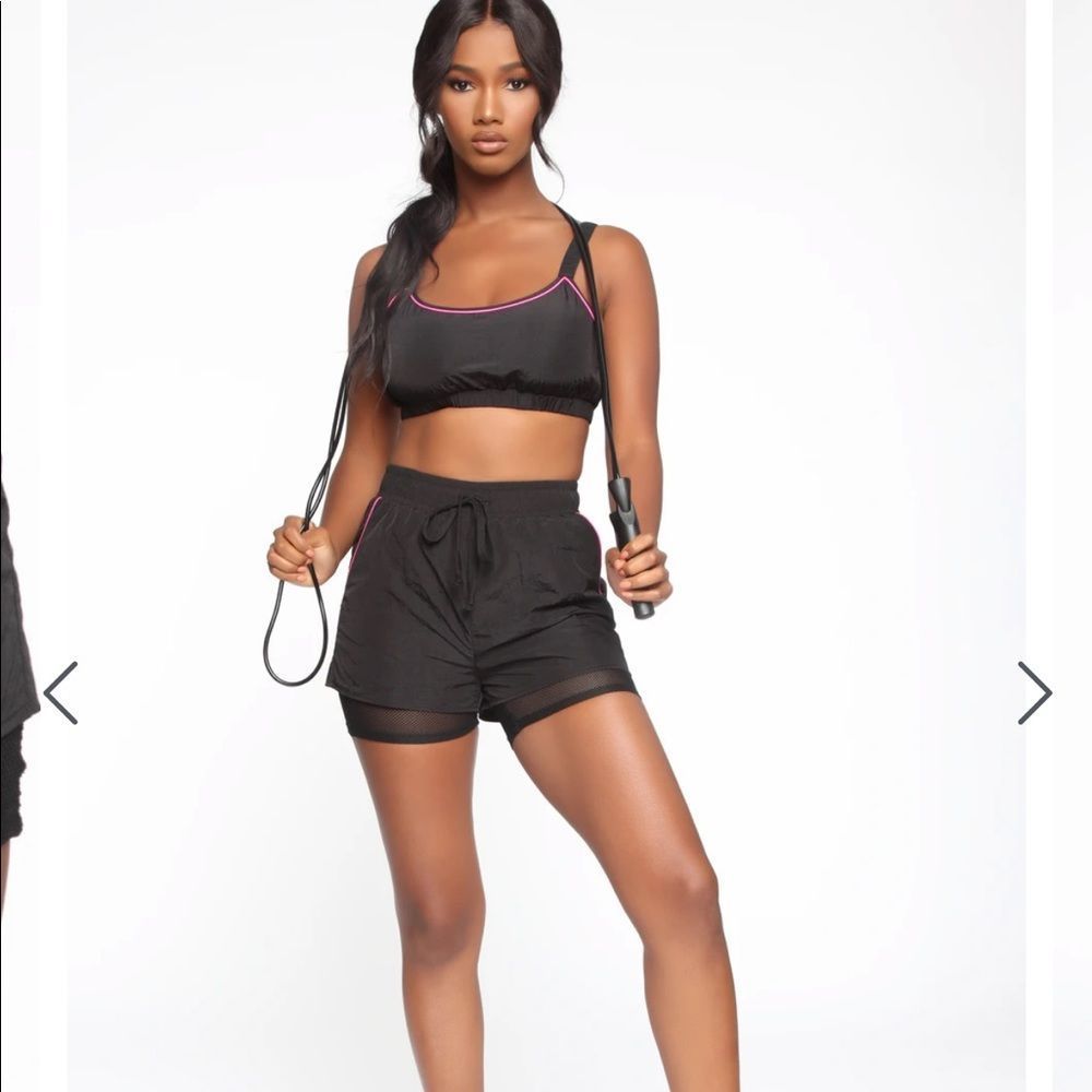 Fashion Nova Don't Play Me Shorts Athletic Black